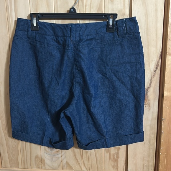 Larry Levine Stretch Women's Denim Blue Shorts - Picture 2 of 5